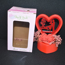 Romantic Heart - Shaped Love Couple Decorative Showpiece with Rose Base (1 Pc) - Justgrabit Inc.