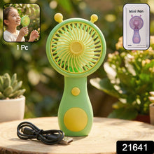 Cute Cartoon Style Rechargeable Mini Handheld Fan (1 Pc) - justgrabit.in | Just Grab It