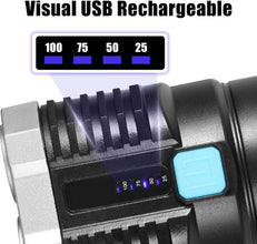 Multifunctional Strong 4 LED Torch Light, Portable Rechargeable Flashlight Long Distance Beam Range 800 Lumens COB Light 4 Mode Emergency for Hiking, Walking, Camping (4 LED Torch) - justgrabit.in | Just Grab It