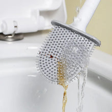 Silicone Toilet Brush with Holder Stand for Bathroom Cleaning - justgrabit.in | Just Grab It