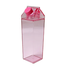 Plastic Milk Carton Colorful Clear Water Bottle, 17 Oz Portable Milk Box Leakproof Square Juice Bottle for Outdoor Sports Travel Camping - Justgrabit Inc.
