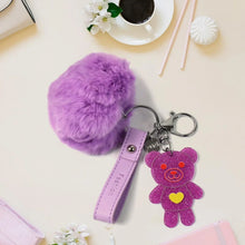 Cute Cartoon Keychain with Fluffy Pom (1 Pc) - Justgrabit Inc.
