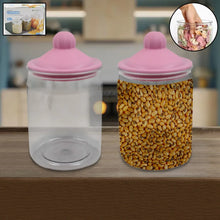 Transparent Kitchen Plastic Container/ Jar Set (2 Pcs Set / 1100 ML Approx) - justgrabit.in | Just Grab It
