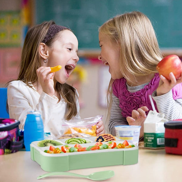 Leak - Proof Lunch Box with 4 Compartments for School & Office Use - justgrabit.in | Just Grab It