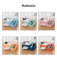 6 - Compartment Desk Organizer – Multi - Function Storage for Tissue, Stationery, Remote & Mobile (Home/Office) - Justgrabit Inc.