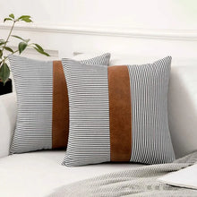Pillow Covers, leather & cotton Cushion Covers (16 × 16 Inch / 1 Pair / 2 Pc) - justgrabit.in | Just Grab It