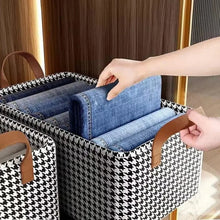 Foldable Fabric Storage Box with Handles (47 × 28 cm) - justgrabit.in | Just Grab It