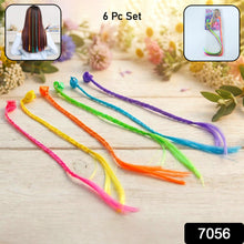 Colourful Braided Hair Extension Streaks for Girls & Kids (6 Pc) - justgrabit.in | Just Grab It