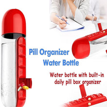 Water Bottle with Built - in 7 - Day Pill Organizer Approx 900ml (1 Pc) - justgrabit.in | Just Grab It