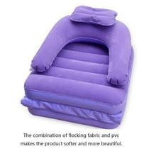 2 in 1 Air Mattress & Lounger, Portable Inflatable Mattress Air Sofa With Air Hand Pump (175×75 cm) - justgrabit.in | Just Grab It
