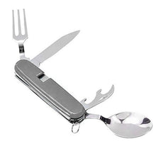 4 - in - 1 Stainless Steel Travel / Camping Folding Multi Swiss Cutlery Set - Justgrabit Inc.