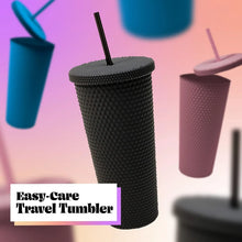 Reusable Studded Tumbler with Straw & Leak Proof Lid (1 Pc, Mix Colors) - Justgrabit Inc.