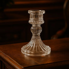 Elegant Crystal Glass Candle Holder Stand (1 Pc) - justgrabit.in | Just Grab It