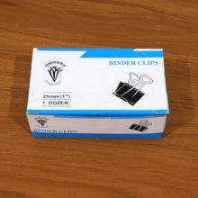 Heavy Duty Black Metal Binder Clips (25 MM, 12 Pieces Set) - justgrabit.in | Just Grab It