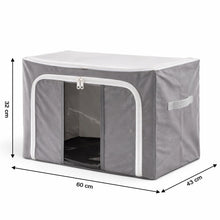 Foldable Steel Frame Clothes Storage Organizer Bag 60x43x32cm (Mix Color) - justgrabit.in | Just Grab It