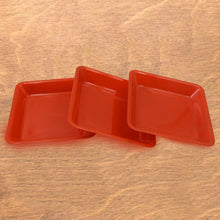 Square Plastic Halwa Dinner Plate Snacks / Breakfast, Restaurant Serving Trays Home School Coffee Hotel Kitchen Office (3 Pcs Set) - Justgrabit Inc.