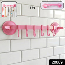 Multipurpose Wall - Mounted Plastic Hanging Rack (6 Hook, 1 Pc) - justgrabit.in | Just Grab It