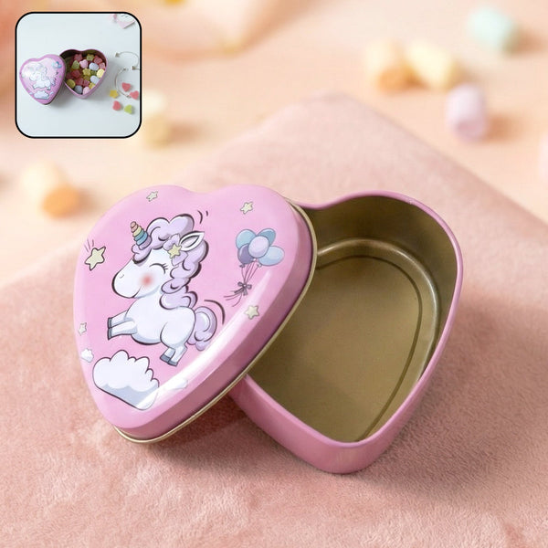 Heart Shaped Unicorn Printed Multipurpose Storage Box (1 Pc) - justgrabit.in | Just Grab It