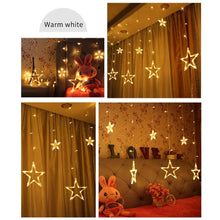 12 STARS CURTAIN STRING LIGHTS, WINDOW CURTAIN LIGHTS WITH 8 FLASHING MODES DECORATION FOR FESTIVALS - justgrabit.in | Just Grab It