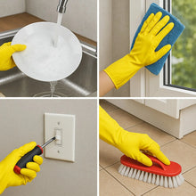 2 pair med yellow gloves For Types Of Purposes Like Washing Utensils, Gardening And Cleaning Toilet Etc. - Justgrabit Inc.