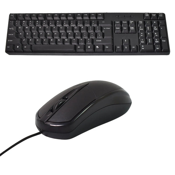 Wired USB Keyboard 107 Keys & Mouse Set (2 Pc Set) - Justgrabit Inc.