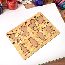 Wooden Animal Puzzle Learning Educational Board (1 Set / 28×20 Cm) - justgrabit.in | Just Grab It
