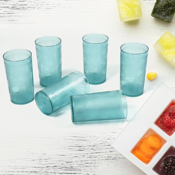 Set of 6 Unbreakable Transparent Plastic Water Glasses (300ml) - justgrabit.in | Just Grab It