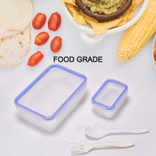 Multipurpose Air Tight 4 Side Lock Food Grade Lunch Box With Small Square Container - justgrabit.in | Just Grab It