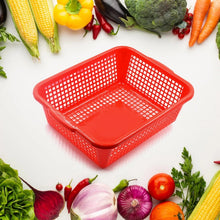 Multipurpose Drain Basket Shelves Fruit and Vegetable Washing Basket Rectangular Plastic Kitchen Sink Water Filter Basket (1Pc) - justgrabit.in | Just Grab It