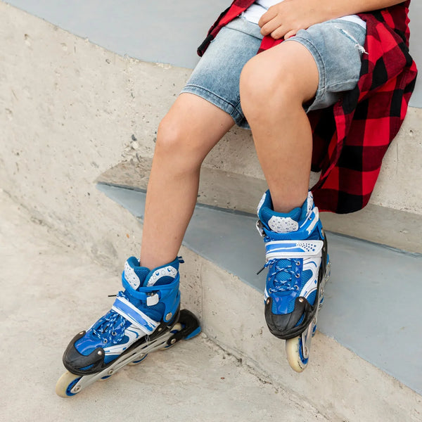Inline Skates With Led Flashing Light Wheel With Adjustable Length Skate Premium High Quality Skates Pair (Roller Skate , Skating) - justgrabit.in | Just Grab It