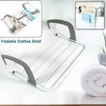 Metal Steel Folding Drying Rack for Clothes Balcony Laundry Hanger for Small Clothes Drying Hanger Metal Clothes Drying Stand, Socks and Plant Storage Holder Outdoor / Indoor Clothes - Towel Drying Rack Hanging on The Door Bathroom - Justgrabit Inc.