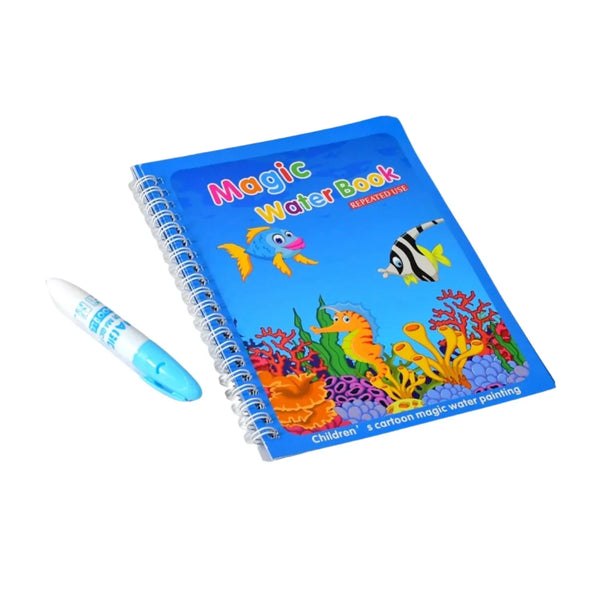 Magic Water Quick Dry Book Water Coloring Book Doodle with Magic Pen Painting Board - Justgrabit Inc.