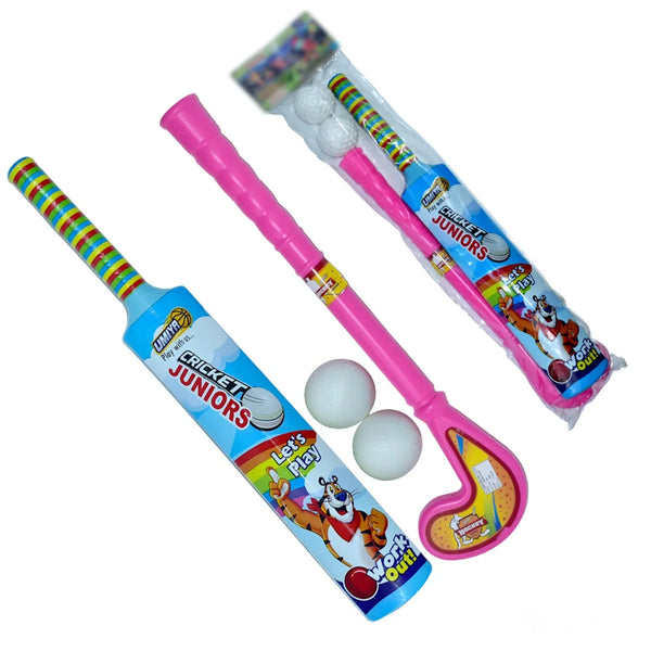Combo of Light Weight Plastic Bat, Ball & Hockey for Kids - Justgrabit Inc.