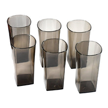 Unbreakable Transparent Square Design Wine Tumbler Plastic Glass Set Pack of 6 - justgrabit.in | Just Grab It