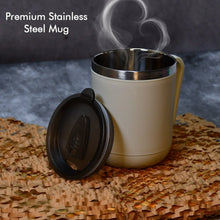Ganesh Premium Stainless Steel Coffee Mug with heat resistant mug lid. Approx 400Ml mug. - Justgrabit Inc.