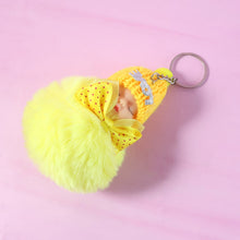 Cute Doll Plush Keychain with Soft Fur Ball (1 Pc) - justgrabit.in | Just Grab It