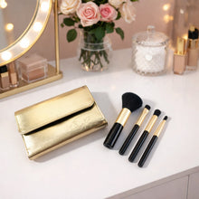 4 in 1 Portable Makeup Brush Set with Storage Pouch - justgrabit.in | Just Grab It