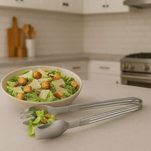 Stainless Steel Multipurpose Serving Tong – 2 - in - 1 Pasta & Salad Tong (1 Pc) - Justgrabit Inc.