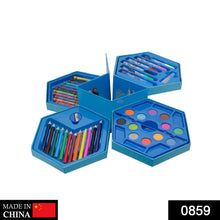 46 Pcs Plastic Art Colour Set with Color , Crayons, Oil Pastel and Sketch Pens - Justgrabit Inc.
