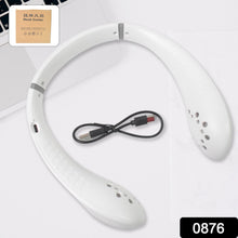 Portable USB Rechargeable Neck Fan – Wearable, 3 Speeds, Headphone Design - justgrabit.in | Just Grab It