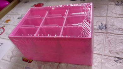 Storage Box 9 Grids Multi - purpose Durable Desktop Drawer Organizer for Pencils Storage Holder Hanging Hole Design for Small Items - justgrabit.in | Just Grab It