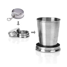 2 in 1 Camping Folding Cup with Keychain (1 Pc) - justgrabit.in | Just Grab It
