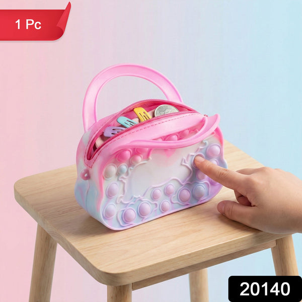 Silicone Pop It Coin Purse with Zipper and Handle (1 Pc) - justgrabit.in | Just Grab It