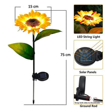 2 Pc Outdoor Solar Sunflower Lights Intelligent Light Control Waterproof Garden Landscape Stake Light - Justgrabit Inc.
