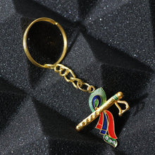 Krishna Flute with Peacock Feather Design Keychain (1 Pc) - justgrabit.in | Just Grab It