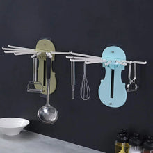 Plastic 7 - in - 1 Multifunction Retractable Wall - Mounted Pull - Out Hanger Rack Without Punching Hooks Up for Kitchen Bathroom - justgrabit.in | Just Grab It