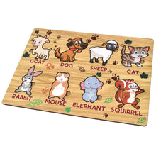Wooden Animal Puzzle Learning Educational Board (1 Set / 28×20 Cm) - justgrabit.in | Just Grab It