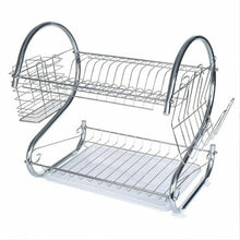 Stainless Steel 2 Layer Kitchen Dish Rack / Plate Cutlery Stand - Justgrabit Inc.