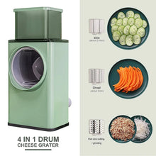 Vegetable Shredder Round Mandolin Slicer, Grater, Shredder Salad Maker - Large Feed Port - Suction Base - Cutter for Vegetable, Fruit, Cookie. - Justgrabit Inc.