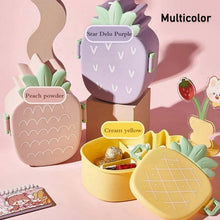 Kids Lunch Box Cute Pineapple Shaped Bento Box with Fork Spoon Snack Container Microwave Portable Office Lunch Box (1 Pc / With Spoon, Fork & Color Box) - Justgrabit Inc.